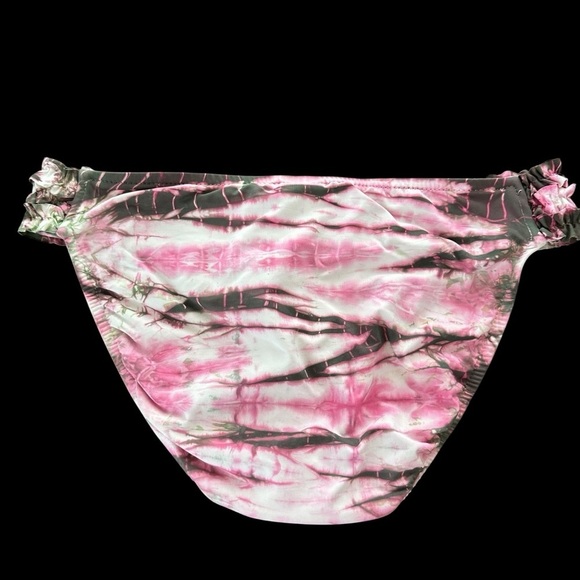 Vintage Lucky brand Womens Small Tie Dye Low Rise Bikini Bottoms Swimsuit Pink - Picture 2 of 4